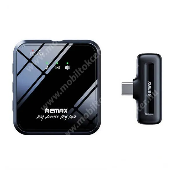 Remax bluetooth vezeték nélküli mikrofon, USB-C, LAVALIER csíptethető, LED jelzés, K11, Fekete