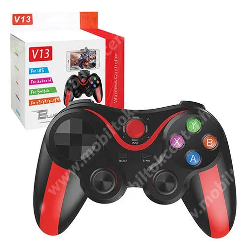 Techsuit Univerzális vezeték nélküli Kontroller V13, Bluetooth V4.0, 2.4G, Beépített 400mAh akkumulátor, Piros