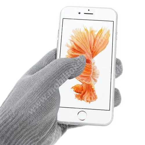 Telekom T Phone 5G (REVVL 6x) (2023) iGlove érintő kesztyű - kapacitív kijelzőhöz - VILÁGOS SZÜRKE