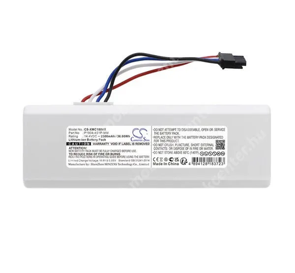 CAMERON SINO Li-Ion robotporszívó akku - 14,4V / 2500mAh, Xiaomi P1904-4S1P-MM kompatibilis, belső akku, beépítése szakértelmet igényel! - FEHÉR - CS-XMC180VX - GYÁRI