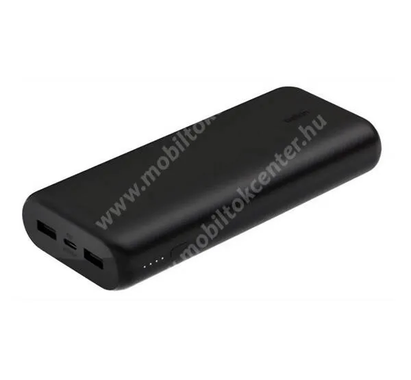 SAMSUNG Galaxy S22 5G (SM-S901) Belkin BoostCharge power bank, Vésztöltő, 2 x USB-A, 1 x USB-C aljzat, 20000mAh, 20W, PD gyorstöltő, LED kijelző, BPB014BTBK, Fekete