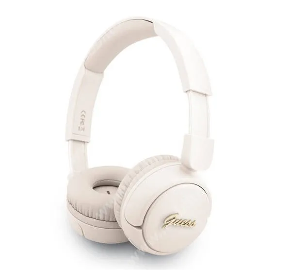 SAMSUNG Galaxy S22 5G (SM-S901) Guess Script Metal Logo vezeték nélküli fejhallgató, Headset, Sztereó, Bluetooth v5.3, Mikrofon, IPX4 vízálló, GUBHV6SCE, Bézs