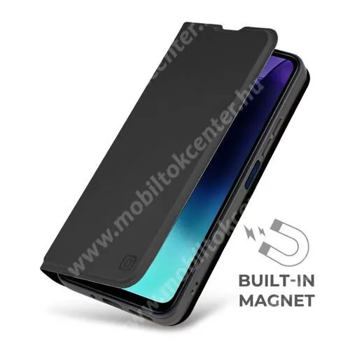 Honor 400, OBAL:ME telefontok, Oldalra nyíló, Rejtett mágneses záródás, Bankkártyatartó, Asztali tartó, Szilikon belső, Fekete