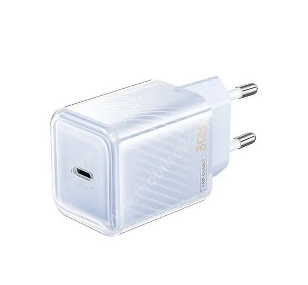 Remax Kiddy hálózati gyorstöltő, 1 x USB-C aljzat, 30W, GaN, PD 3.0, QC 3.0 gyorstöltés, Kábel nélkül, RP-U91, Lila