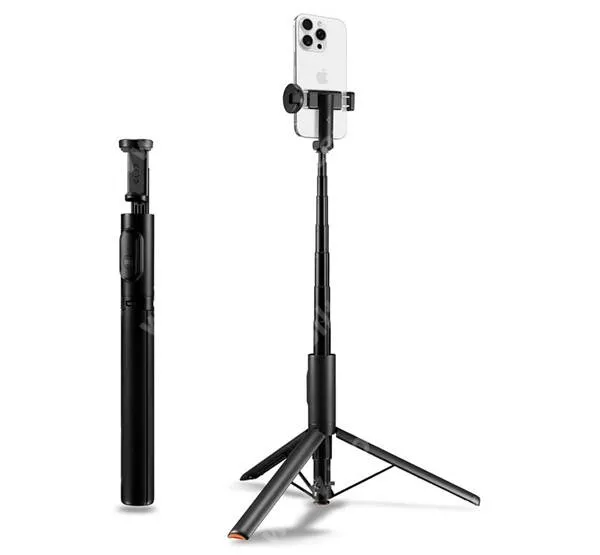 Spigen teleszkópos selfie bot és tripod állvány, 31-146cm-ig állítható, Bluetooth kioldó, AMP09336, Fekete