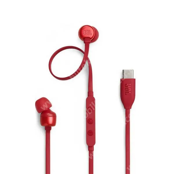 Telekom T Phone 5G (REVVL 6x) (2023) JBL Tune 310C fülhallgató, Headset, Sztereo, USB-C, DAC, Hangerőszabályzó, Felvevő gomb, Lapos kábel, JBLT310CRED, Piros
